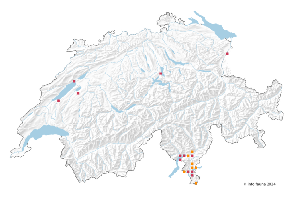 Carte de distribution d'Unio elongatulus